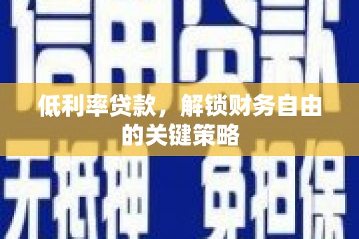 东川低利率贷款，解锁财务自由的关键策略