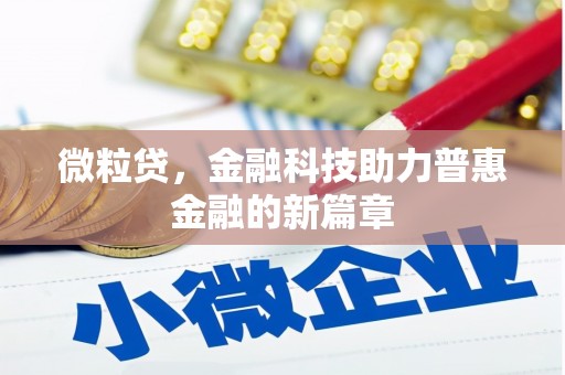 东川微粒贷，金融科技助力普惠金融的新篇章