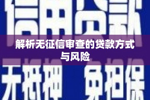 东川解析无征信审查的贷款方式与风险